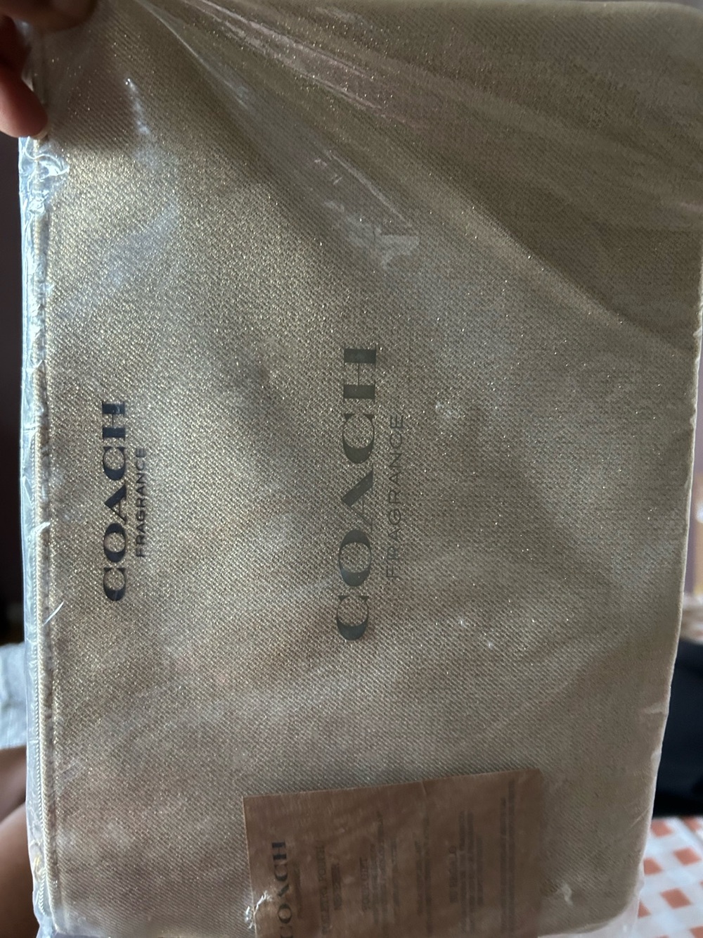 COACH Beige Canvas Travel Pouch
